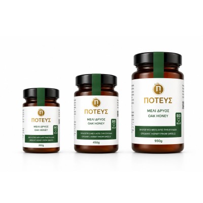 Poteus Premium Oak Honey from Serres 260g Organic