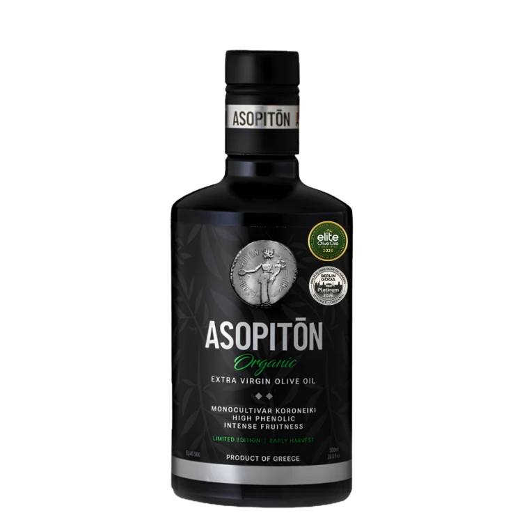 Asopiton Ultra Premium Extra Virgin Early Harvest Koroneiki Monovarietal Olive Oil 500ml Organic