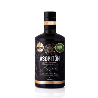 Asopiton Ultra Premium Extra Virgin Early Harvest Koroneiki Monovarietal Olive Oil 500ml (NMR: Total 831 mg/kg, Index D1 182 mg/kg)