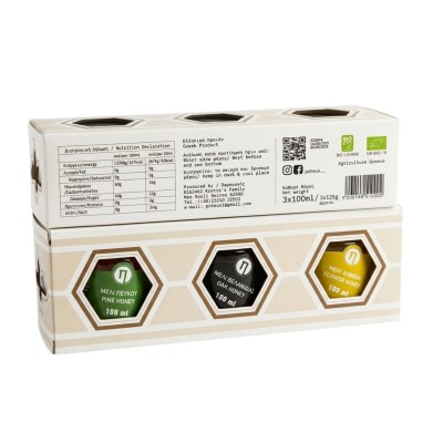 Poteus honey from Serres, set of 3 x 150g, organic
