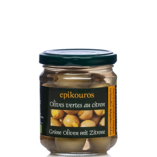 Epikouros  green olives with lemon 320g Organic