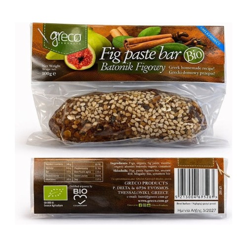 Greco fig bar with cinnamon 100g ORGANIC