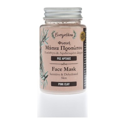 Evergetikon Pink Clay Face Mask for Sensitive and Dry Skin 90g
