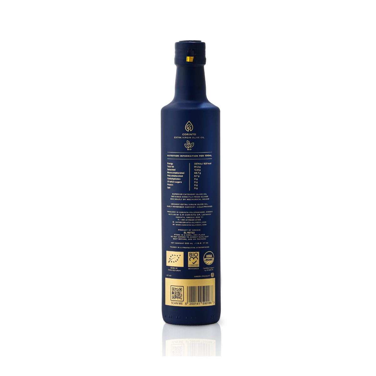 Corinto Manaki Extra Virgin Olive Oil from Corinth, 500ml, Organic – image 2