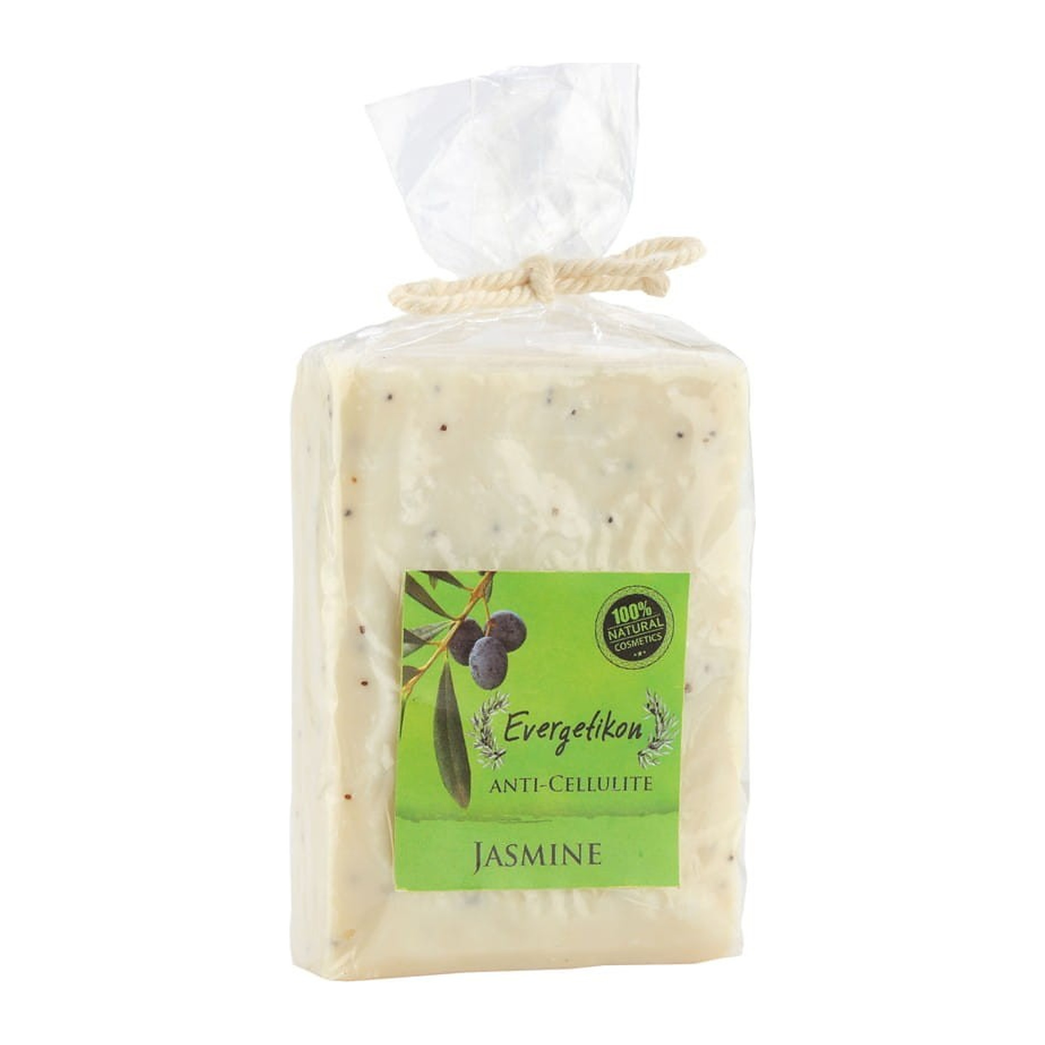 Evergetikon natural jasmine soap with poppy seeds, 120–140g