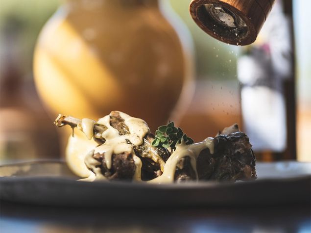 Lamb with oregano in lemon olive oil